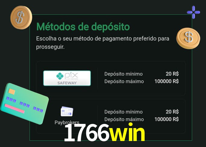 O cassino 1766win oferece uma grande variedade de métodos de pagamento